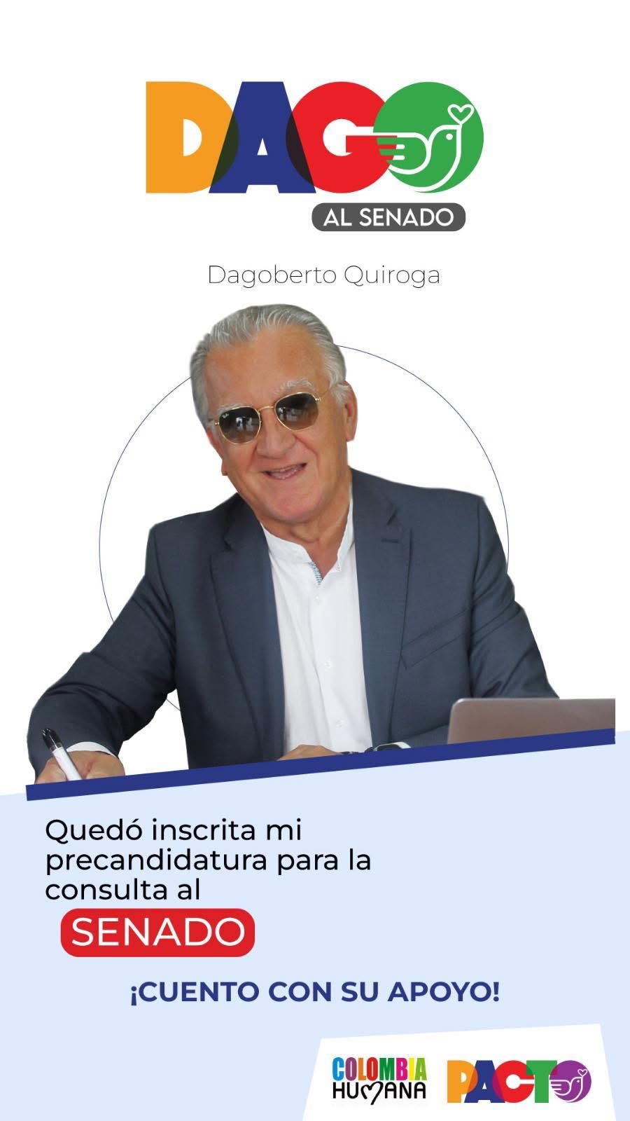 Dagoberto Quiroga, ya es precandidato al Senado por la Colombia Humana.